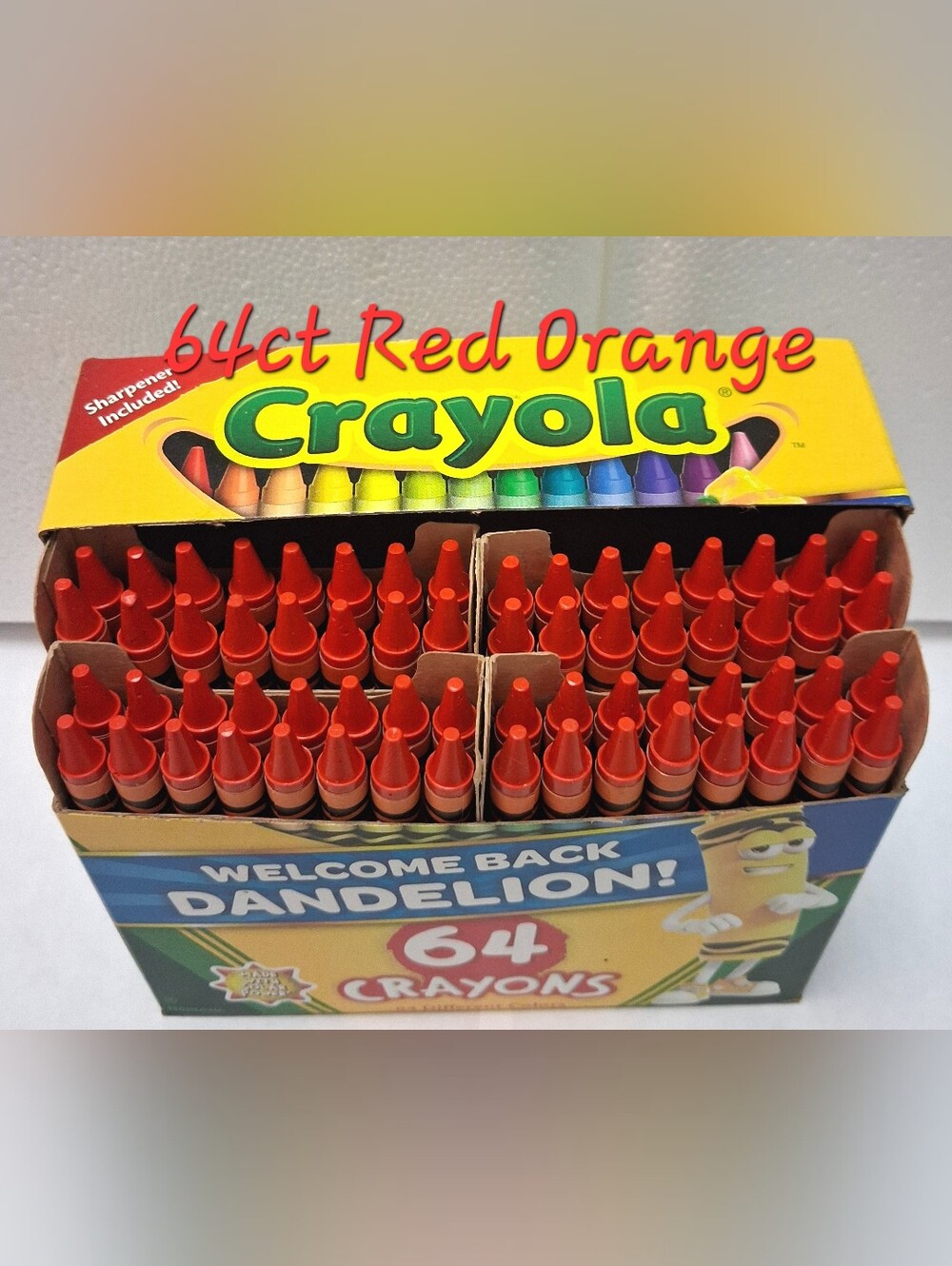 (64)Crayola Crayons (Red Orange) Single Color Bulk Lot